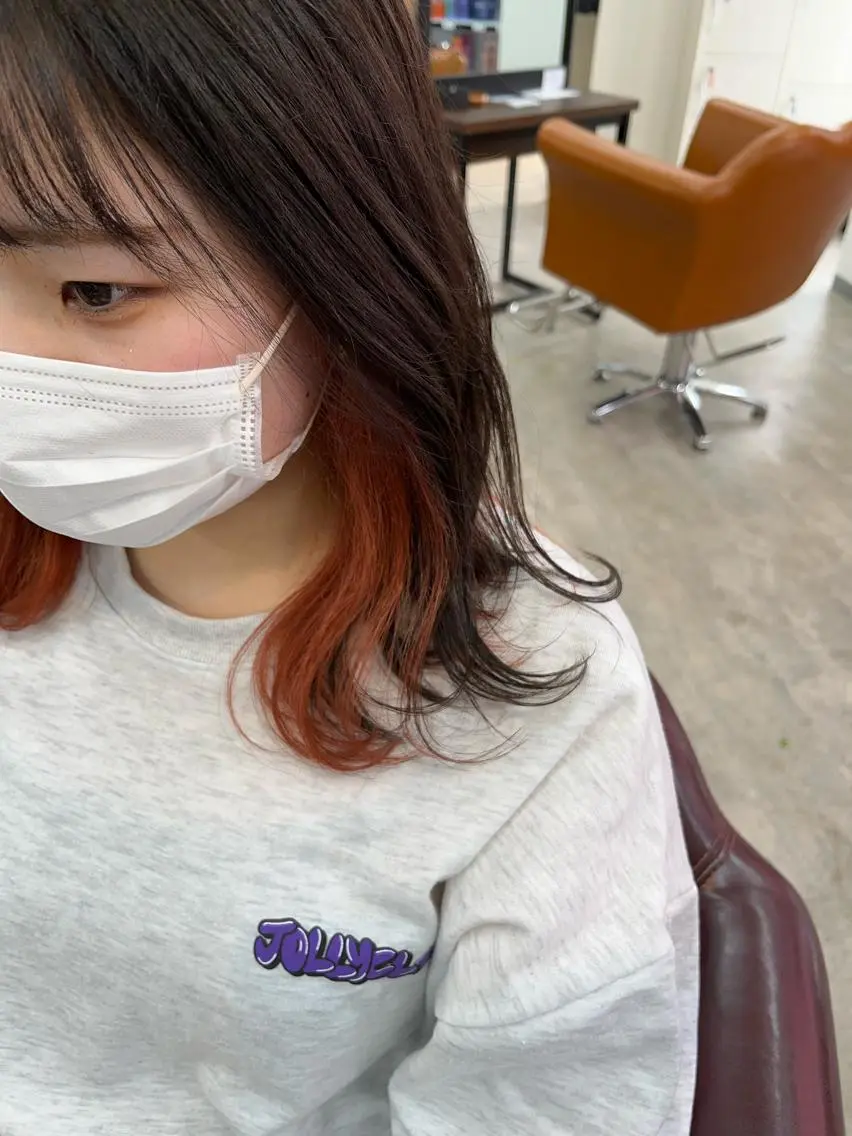ミディアム ヘアカラー 🍓若山 未羽🍓 ReCharme新保のヘアスタイル