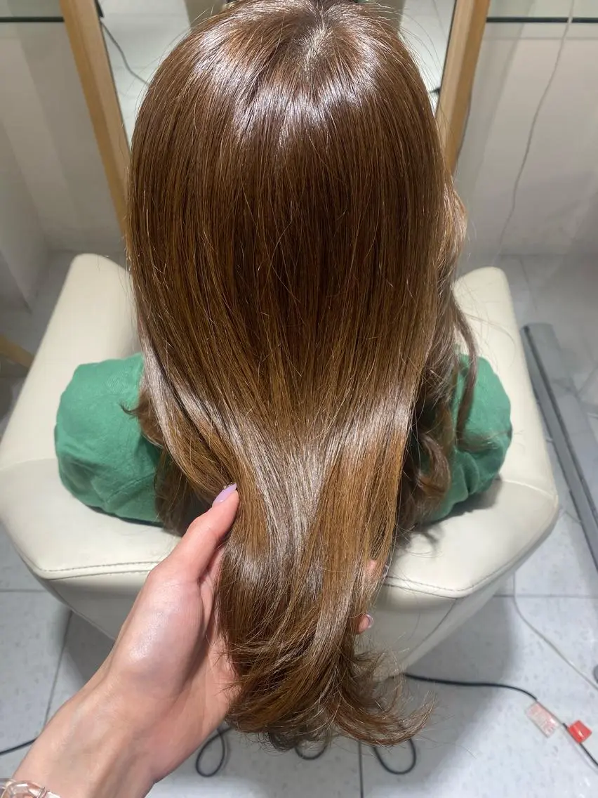 ミディアム カラー ヘアカラー トリートメント 安永 涼のヘアスタイル