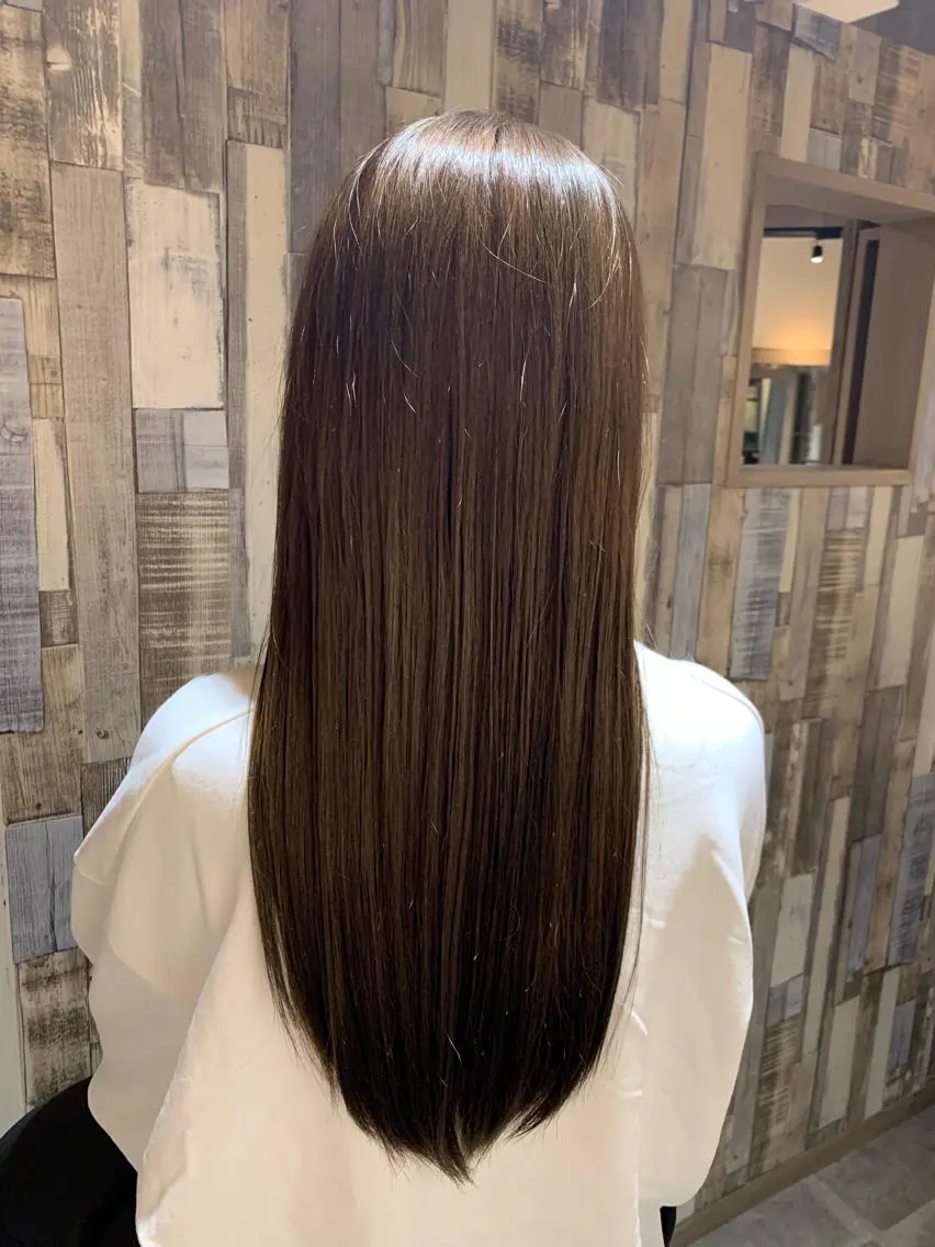 ロング カラー アッシュ オリーブアッシュ 韓国🇰🇷 ✂︎hair 内田愛のヘアスタイル