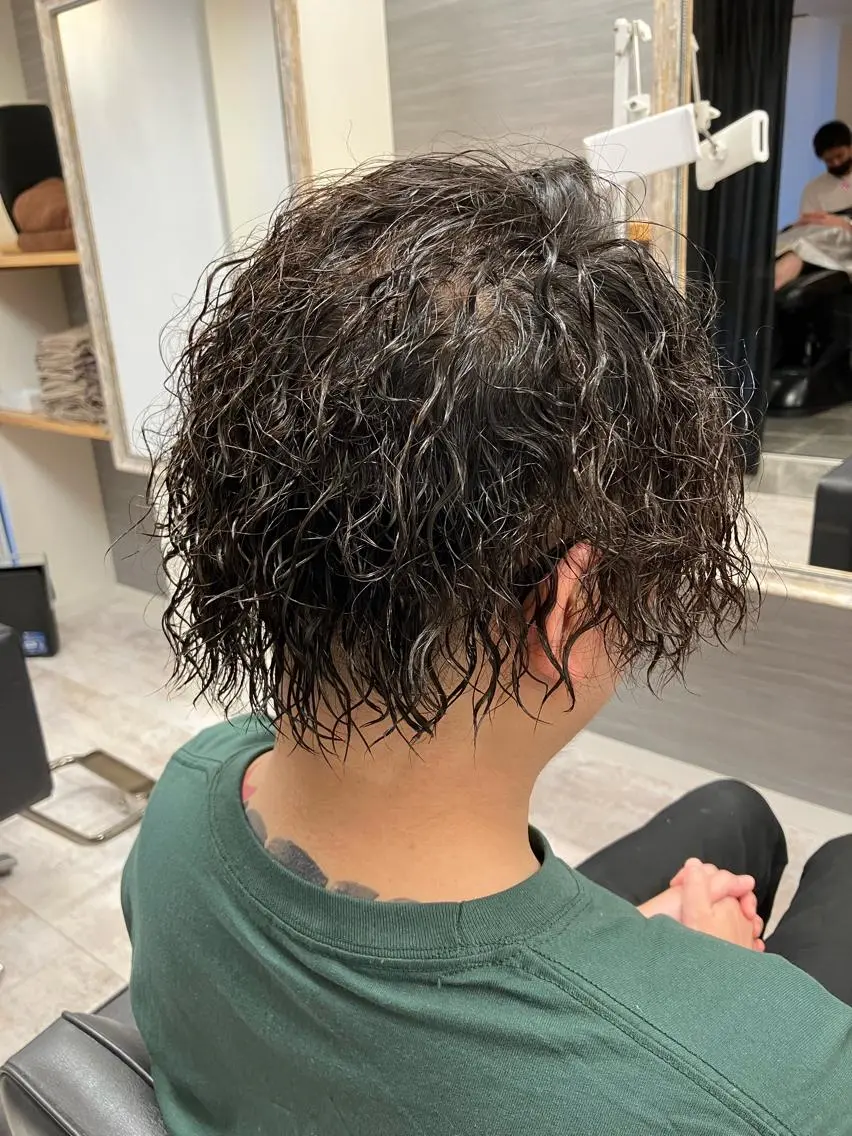 ミディアム パーマ メンズ カット パーマ メンズ特化/パーマ/ フェードWATARUのヘアスタイル