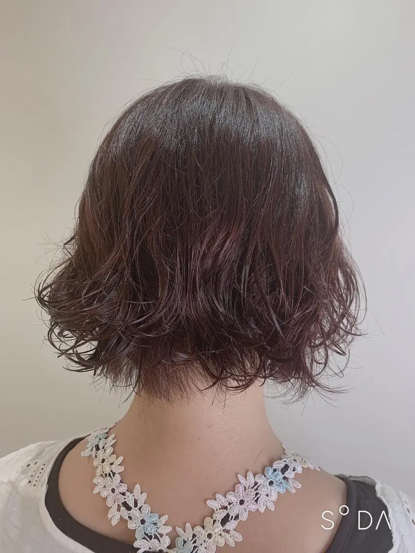 ショート パーマ ショートヘア 店長ハイトーンカラー 柞山史奈のヘアスタイル