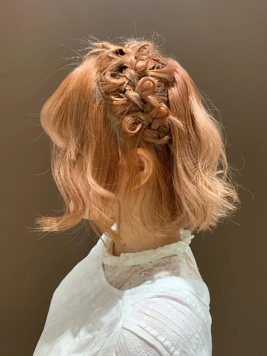 ショート ヘアアレンジ きむえり/髪質改善 /うねり広がり改善のヘアスタイル