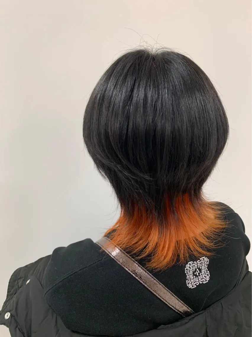 ミディアム カラー オレンジ ヘアカラー トリートメント 檜皮 夢子のヘアスタイル