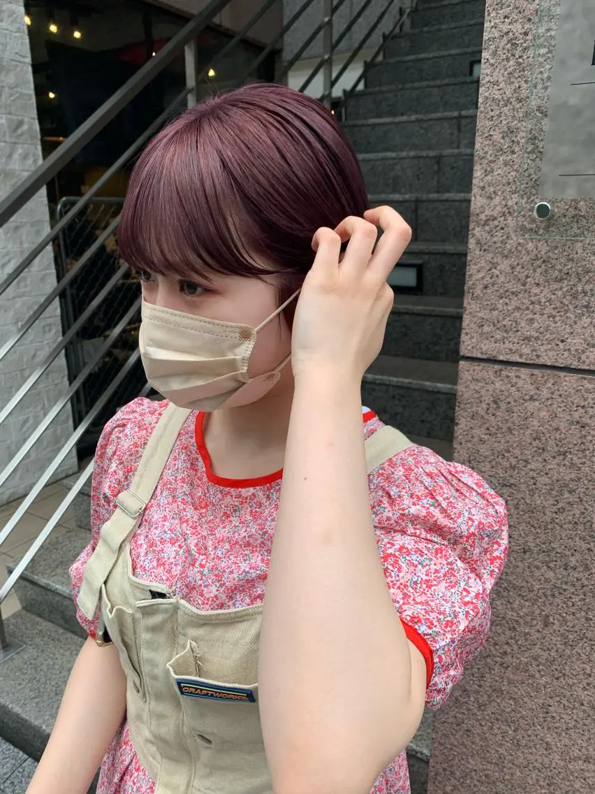 ショート カラー ヘアカラー トリートメント REINA☁️透明感 カラー/ぷつっと♡のヘアスタイル