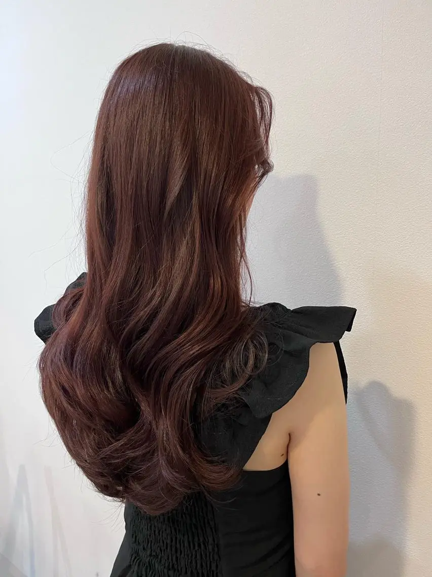 ロング カラー ヘアアレンジ ブラウンカラー エギョモリ ヨシンモリ 韓国風ヘア レイヤーカット 韓国×髪質改善特化 💍maki💍のヘアスタイル