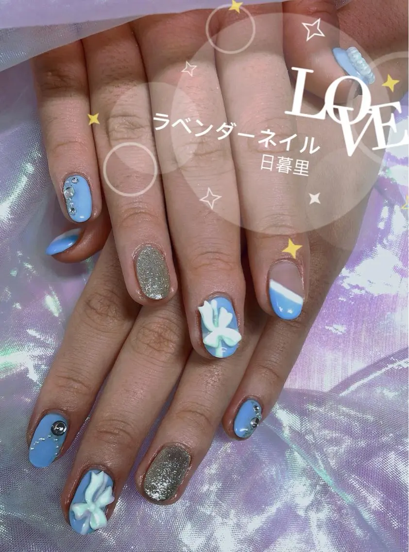 ネイル ラベンダー💖日暮里 ルル💖ネイルのネイルデザイン