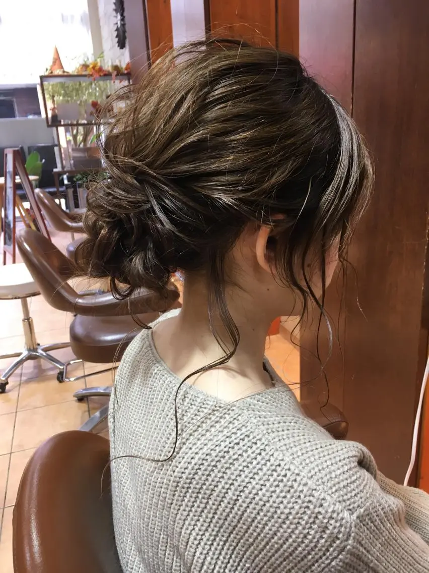 セミロング ヘアアレンジ ✨🌿大人可愛い愛さ れhair🌿✨松本のヘアスタイル