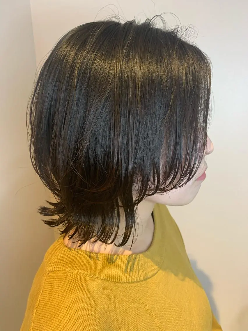 ミディアム カラー ボブ レイヤーカット 外ハネヘア ウルフカット ウルフレイヤー "小顔カット" Fuko.のヘアスタイル