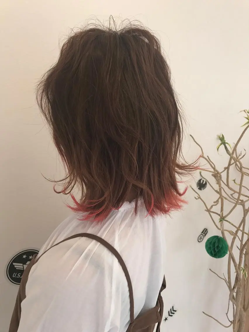 ミディアム カラー カット ヘアカラー 湯浅 了一のヘアスタイル