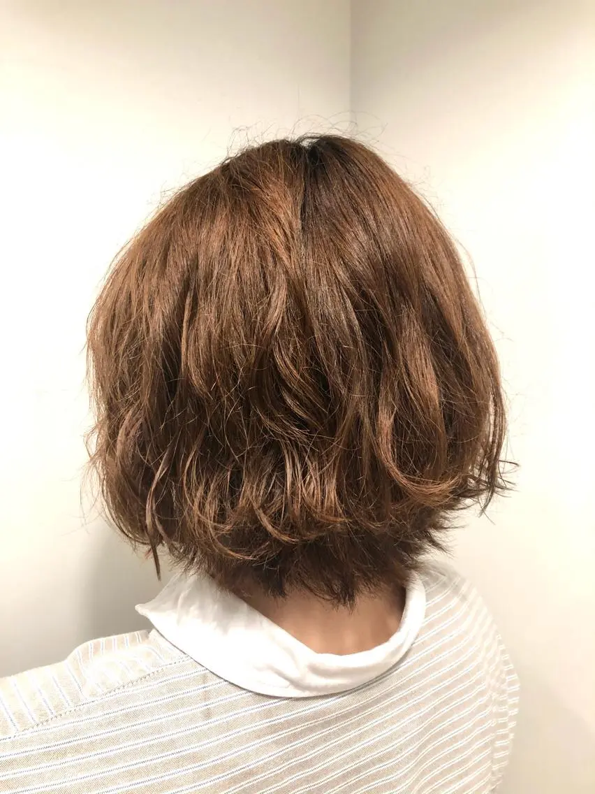 ショート パーマ カット パーマ トリートメント 岩谷 愛依のヘアスタイル
