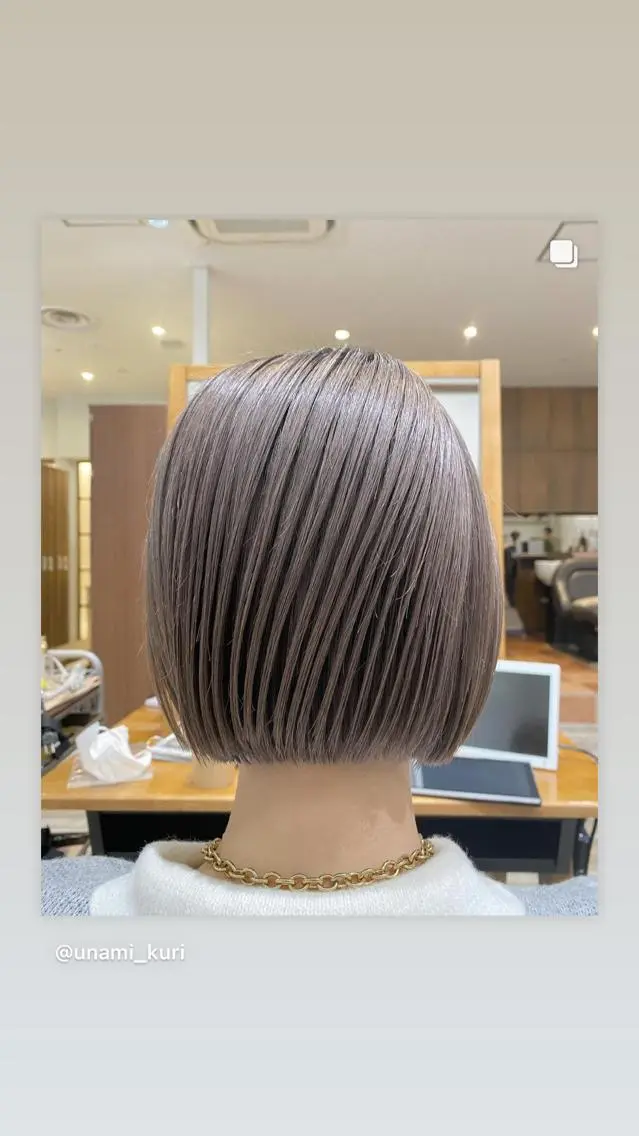 ショート 切りっぱなしボブ ボブ カット ヘアカラー 栗原 瑞稀のヘアスタイル