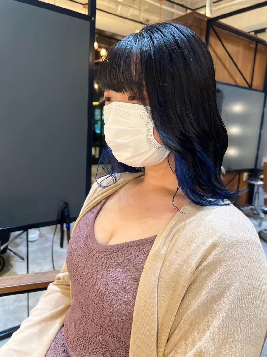 セミロング カラー ブリーチ カット ヘアカラー トリートメント 髪質改善ストレート Kantaのヘアスタイル