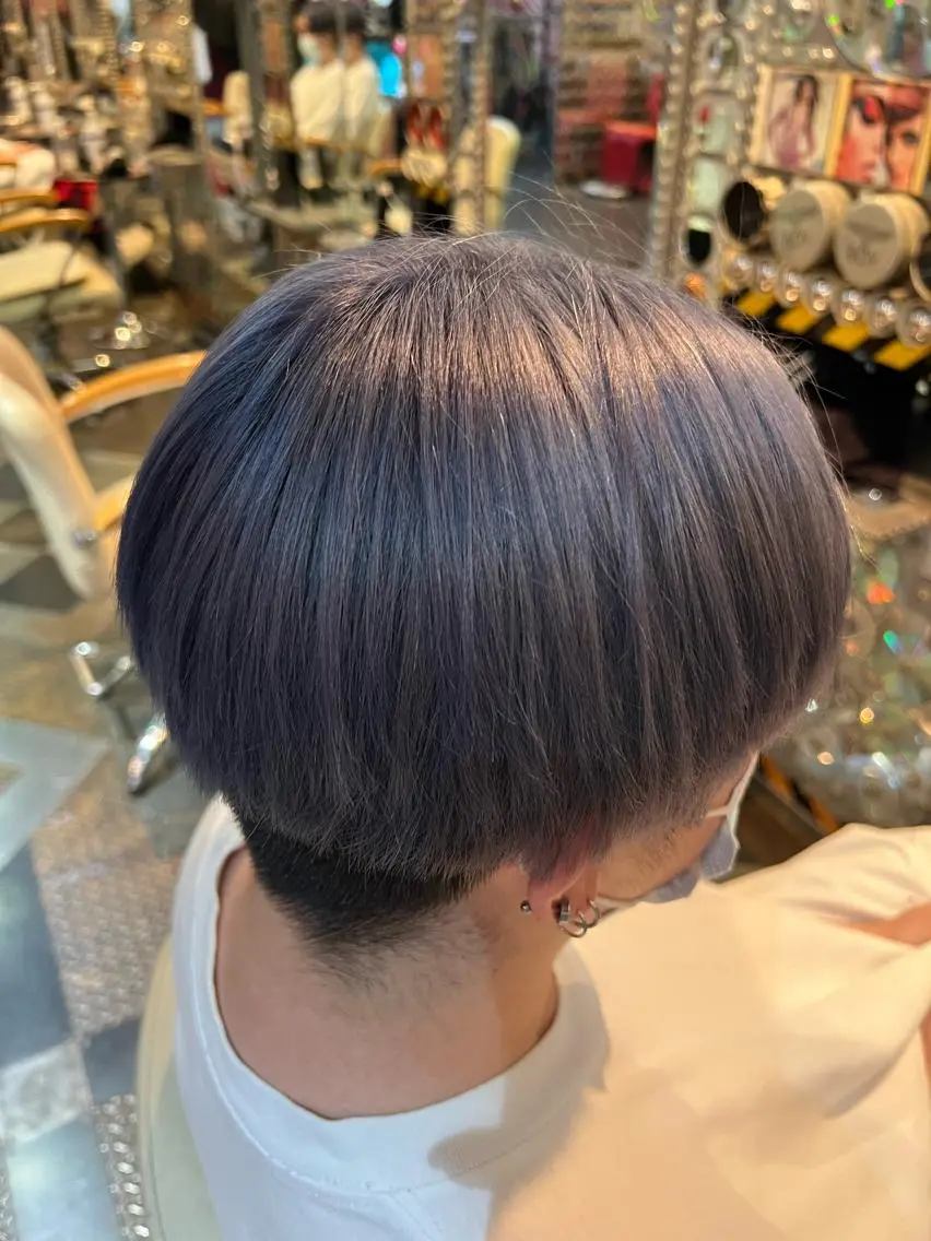 ショート カラー メンズ メンズブリーチ ブリーチ ラベンダーカラー シルバー KOYA ｺﾔのヘアスタイル