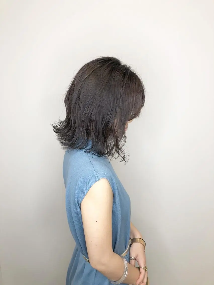 ミディアム レイヤー×縮毛矯正 深見 拓のヘアスタイル
