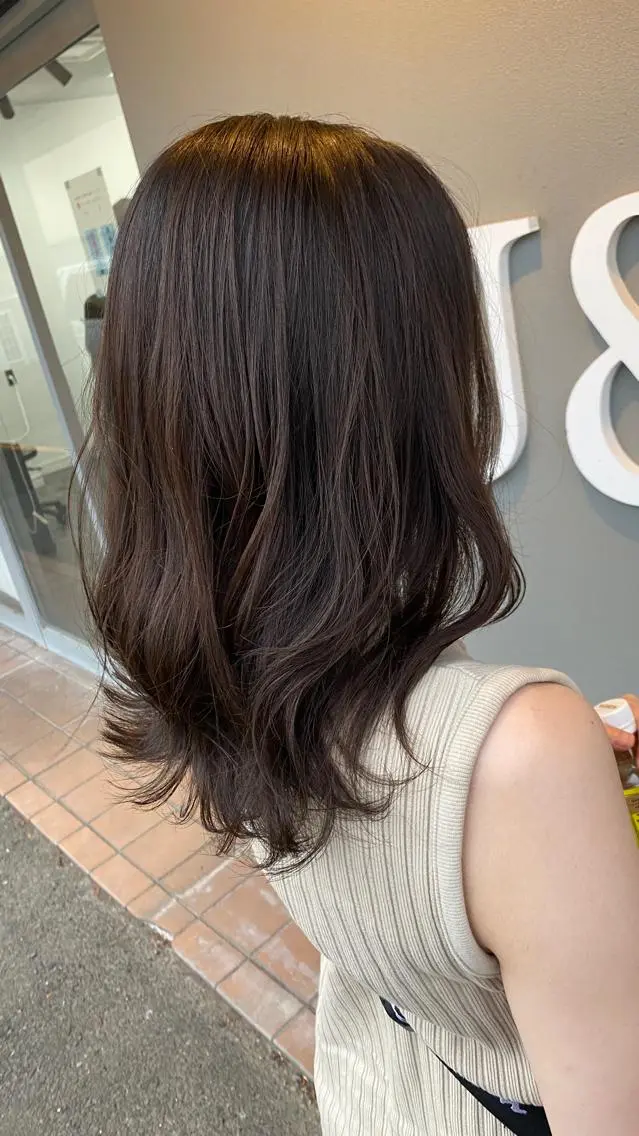 セミロング カット ヘアカラー トリートメント 平田 広大のヘアスタイル