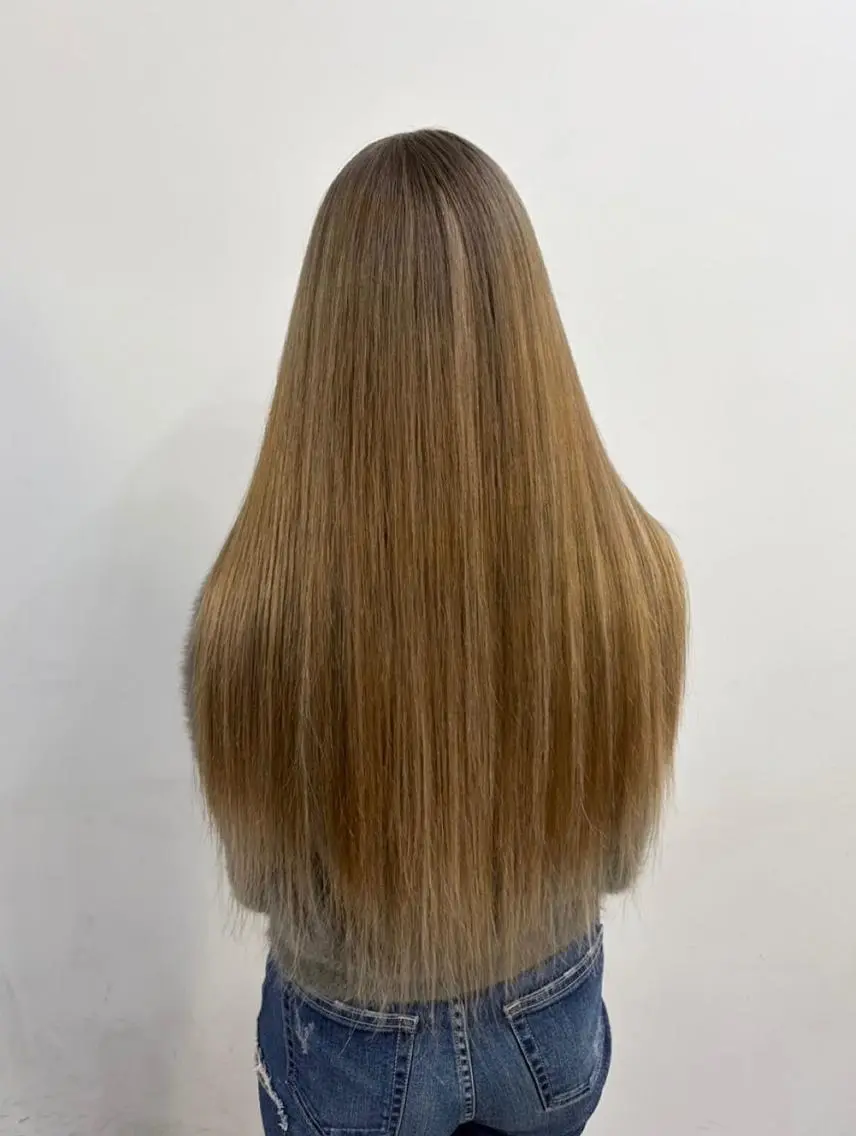 ロング ヘアアレンジ カラー シールエクステ 黒髪 ブリーチ デザインカラー ダブルカラー エクステ¥5000 LuciAカラーのヘアスタイル