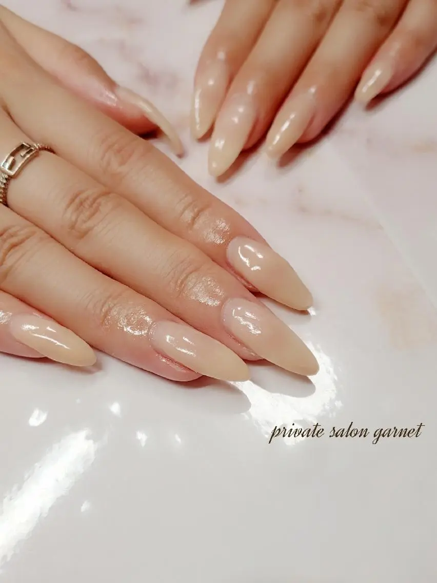 ネイル ロング シンプルネイル Garnet nailのネイルデザイン