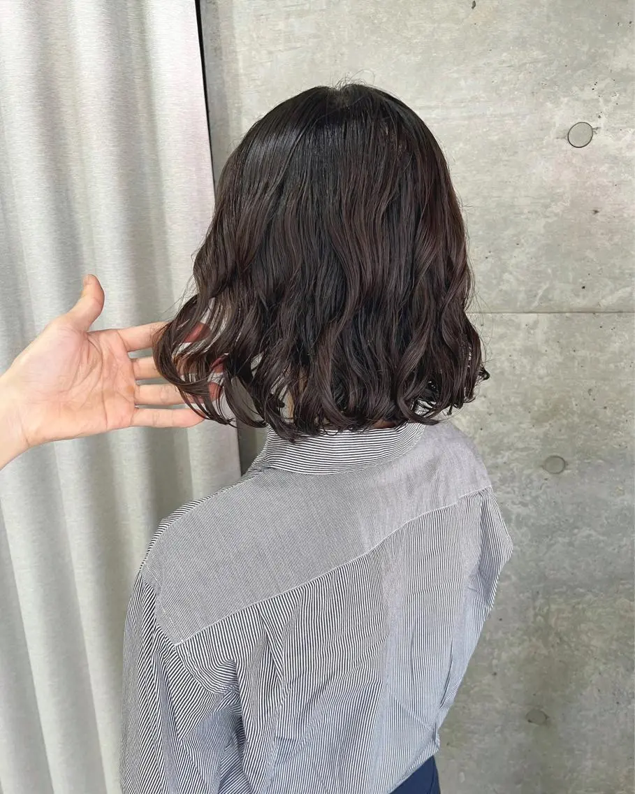パーマ カット パーマ トリートメント ボブパーマコテ巻き風 パーマNo1深江秀平のヘアスタイル