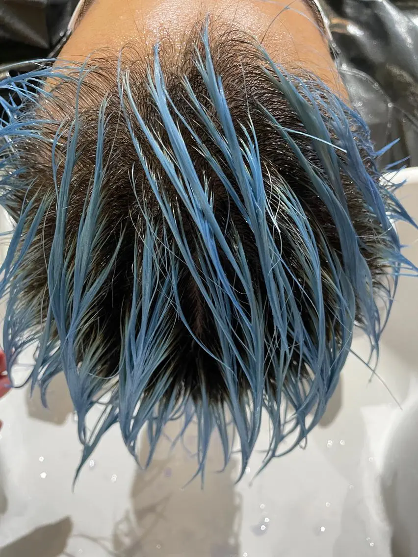 ショート カラー 切りっぱなしボブ レイヤー/縮毛矯正のヘアスタイル