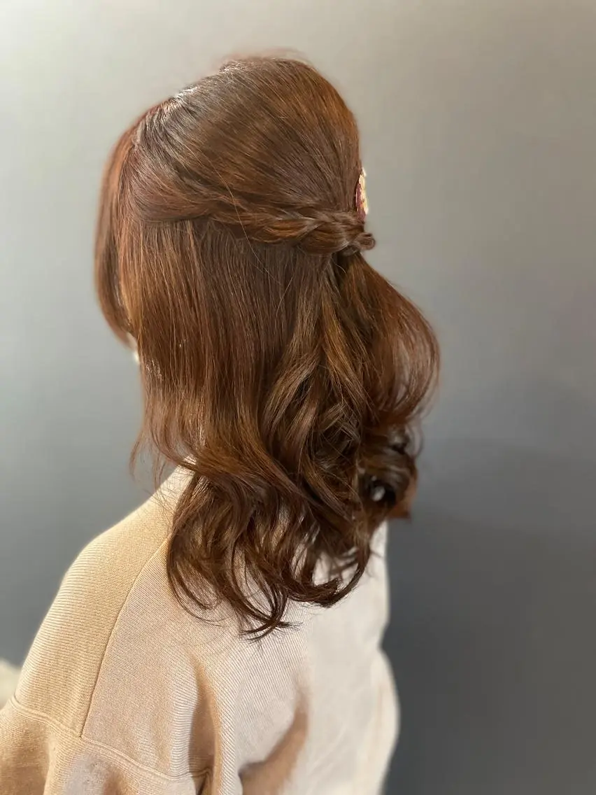 セミロング ヘアアレンジ ヘアセット OGAWA HIROKIのヘアスタイル