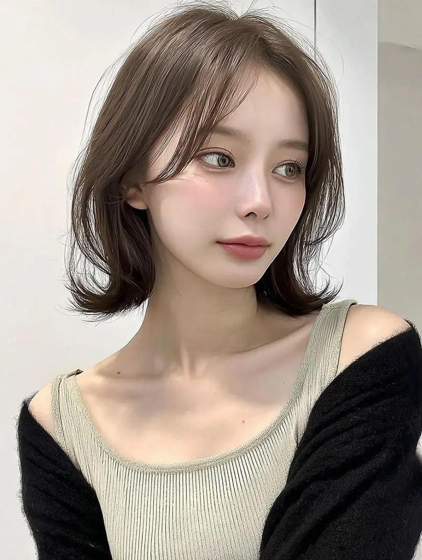 ミディアム カット ヘアカラー 肥後 有紗のヘアスタイル