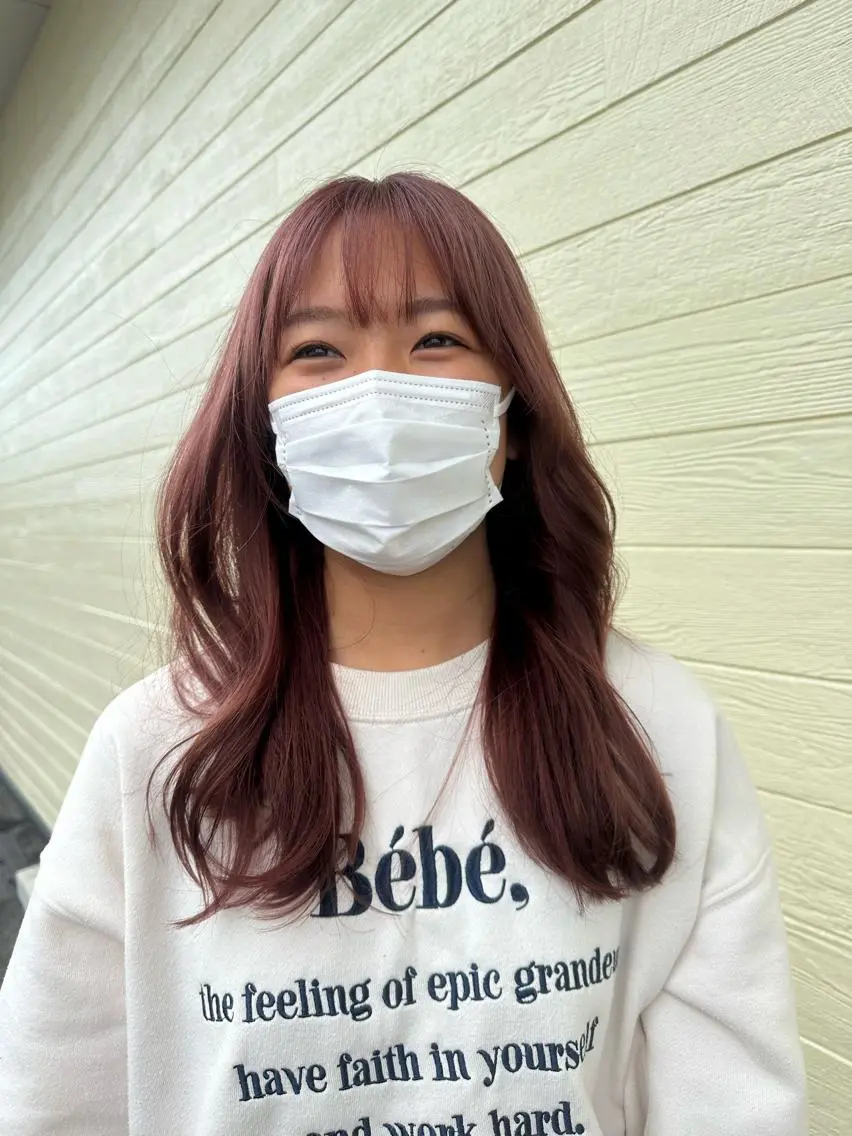 ロング カラー ベージュカラー ピンクカラー ピンクベージュ カット ヘアカラー arl 豊田店のヘアスタイル