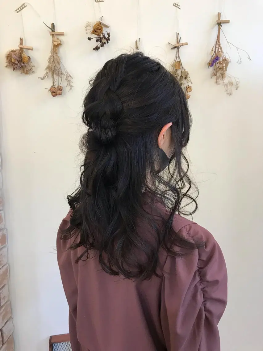 セミロング ヘアアレンジ ハーフアップ カット トリートメント マンツーマン 縮毛矯正/マユコのヘアスタイル