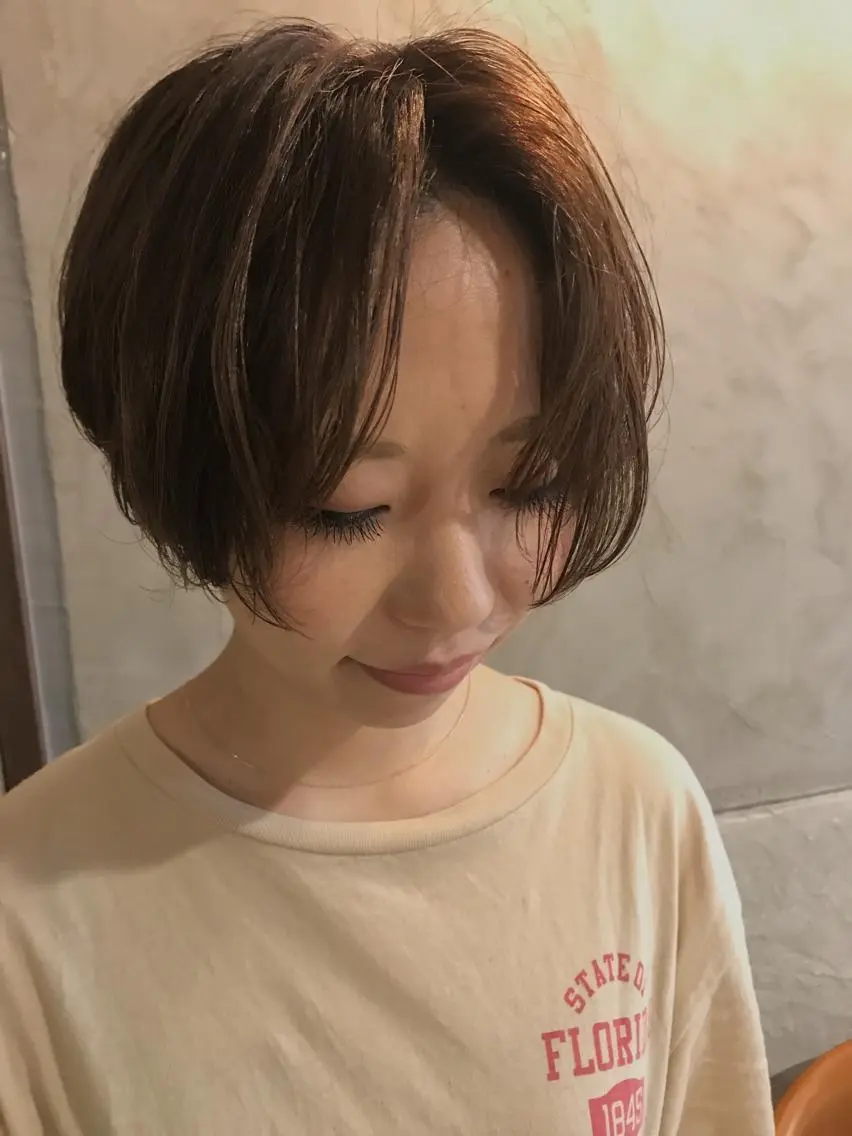 ショート くせ毛 カット ヘアカラー トリートメント ayane⭐️ボブ・ ショート・パーマのヘアスタイル