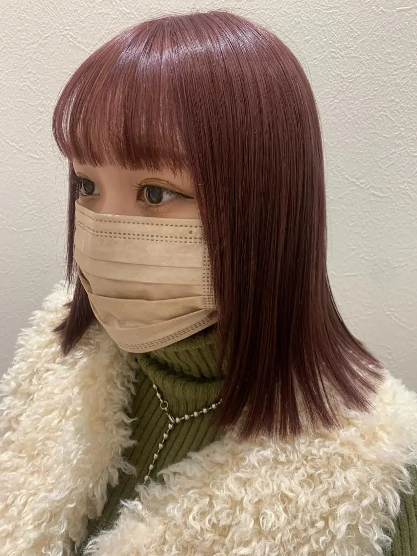 ミディアム カラー ブリーチ ブラウンカラー ピンクカラー ピンクブラウン カット ヘアカラー トリートメント hubhair レイヤー/透明感のヘアスタイル