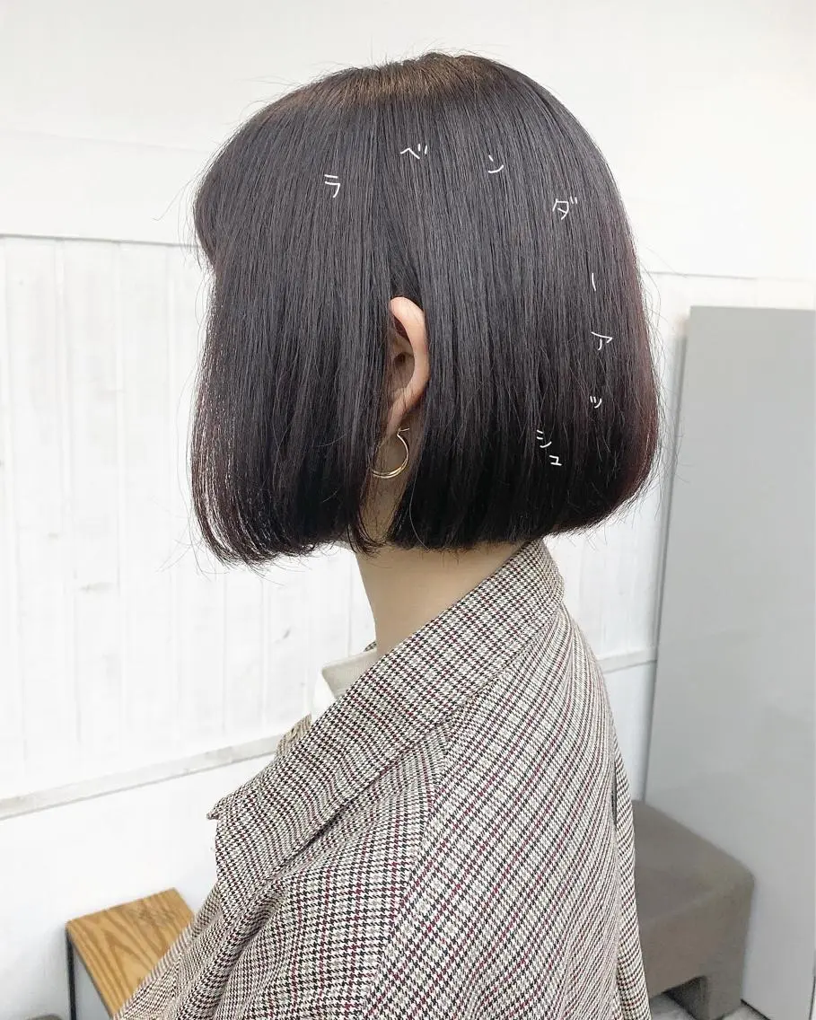 ショート カラー アッシュ イルミナカラー ラベンダーカラー ラベンダーアッシュ ボブ カット トリートメント ヘッドスパ ☀️透明感color KURO☀️のヘアスタイル