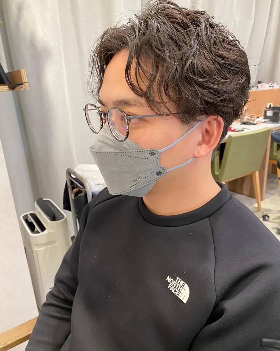 ショート カラー パーマ メンズ キッズ マツエク・マツパ メンズパーマ 山本 銘子のヘアスタイル