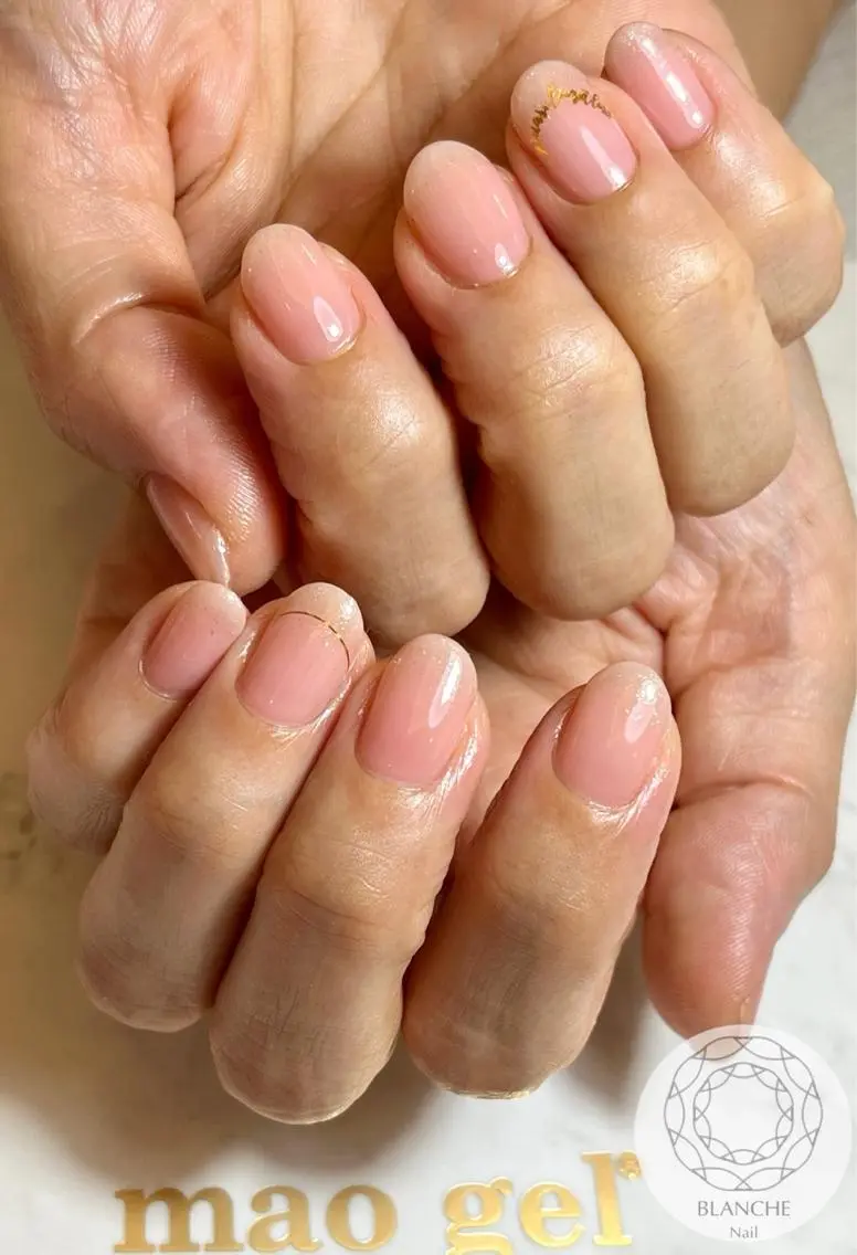 ネイル ジェルネイル ラメ(グリッター) オフィスネイル パラジェル シンプルネイル BLANCHE Nailのネイルデザイン