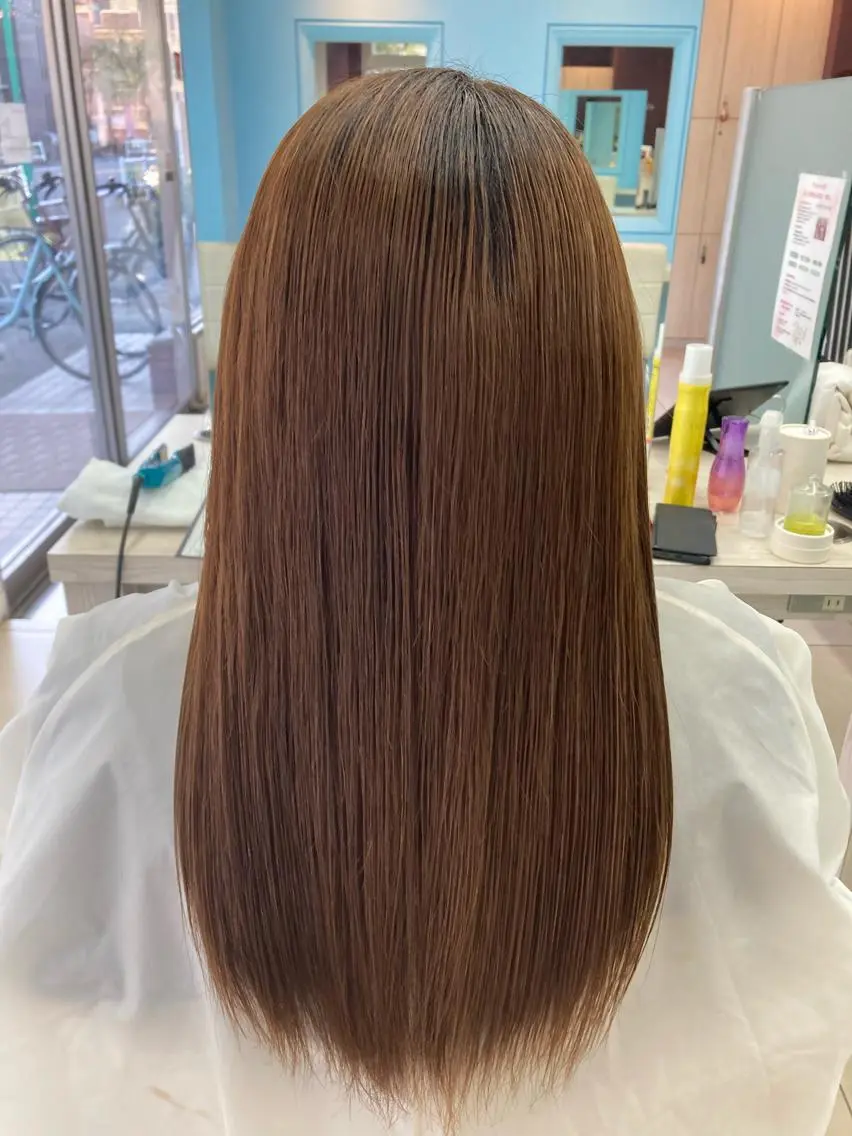 ロング 🫧ダメージレス🫧 カラー&縮毛矯正のヘアスタイル