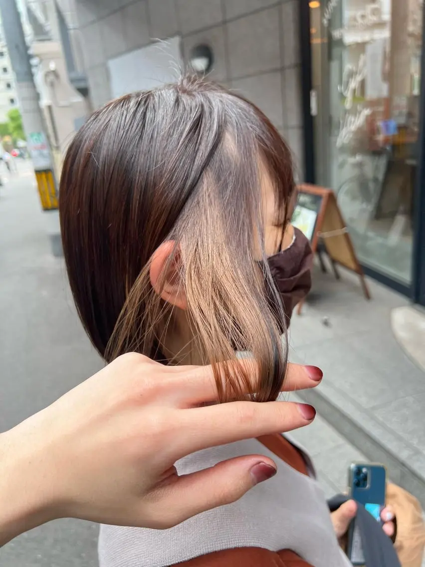 ミディアム カラー カット ヘアカラー トリートメント 髪質改善ストレート Kantaのヘアスタイル