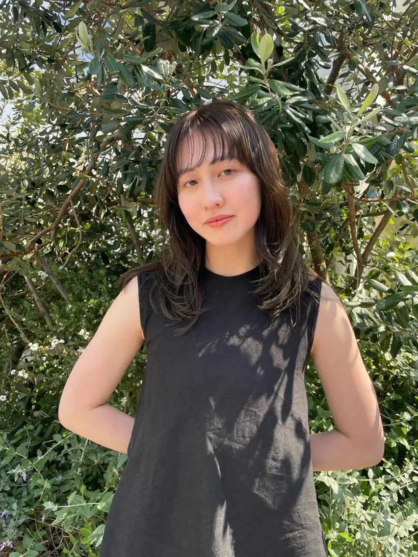 セミロング カラー カット ヘアカラー 佐伯 和佳のヘアスタイル