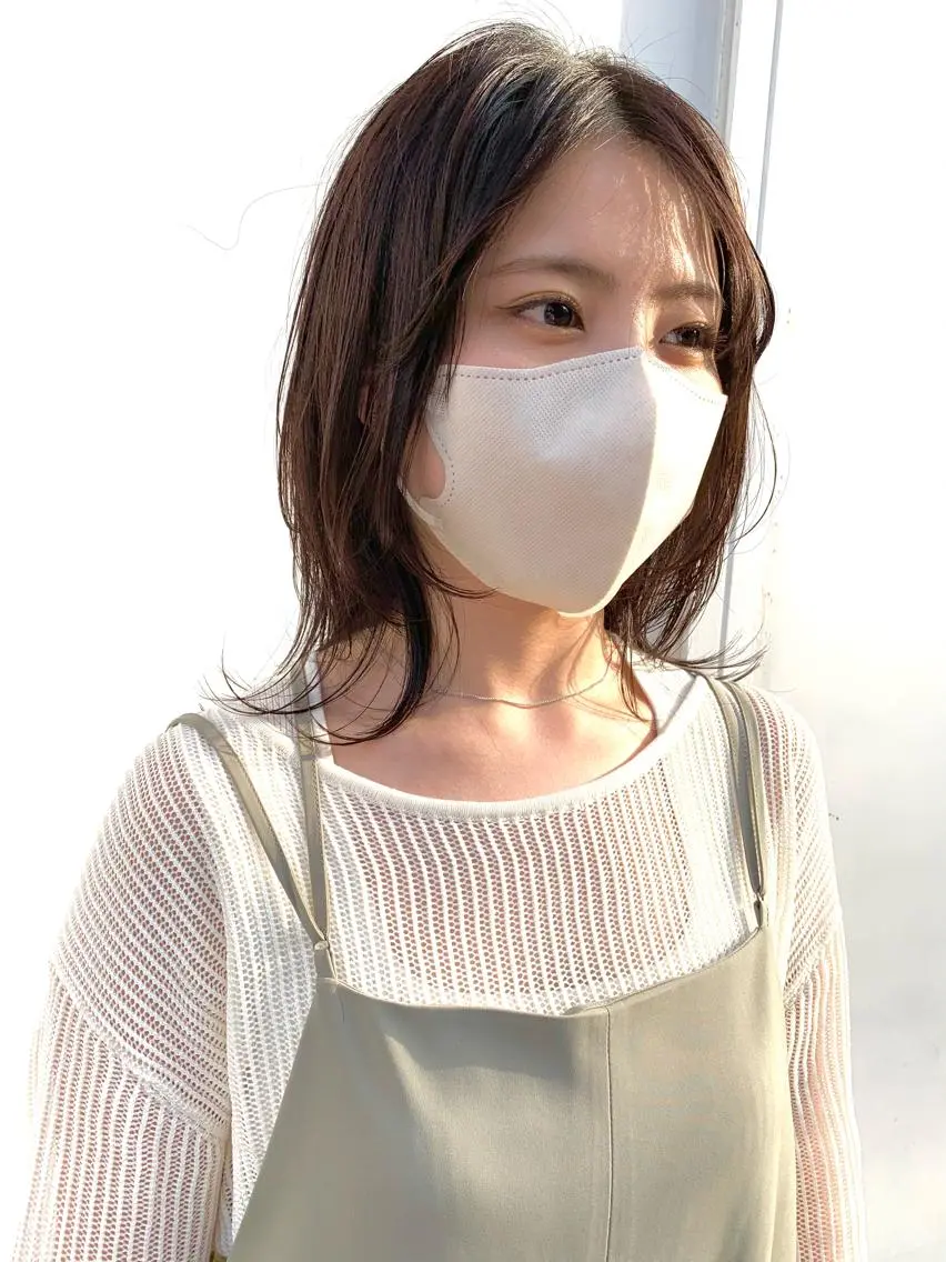 ミディアム 米元 春奈のヘアスタイル