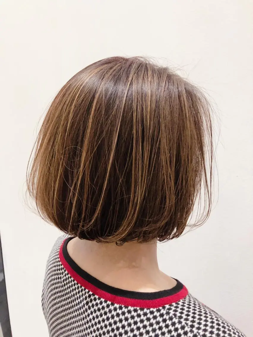 ショート ボブ ハイライト 福見 康平のヘアスタイル