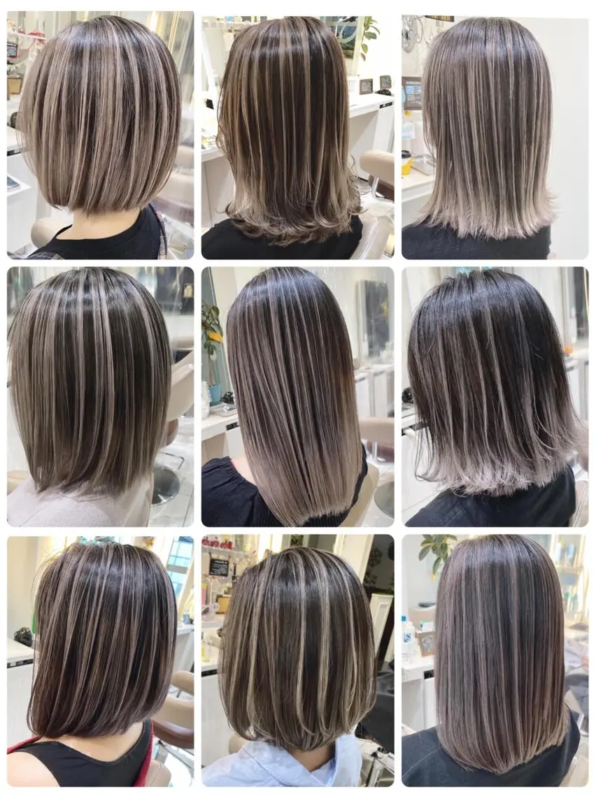 セミロング カラー バレイヤージュ 髪質改善 レイヤーカット カット ヘアカラー トリートメント 山崎俊輔/髪質改善 /バレイヤージュのヘアスタイル