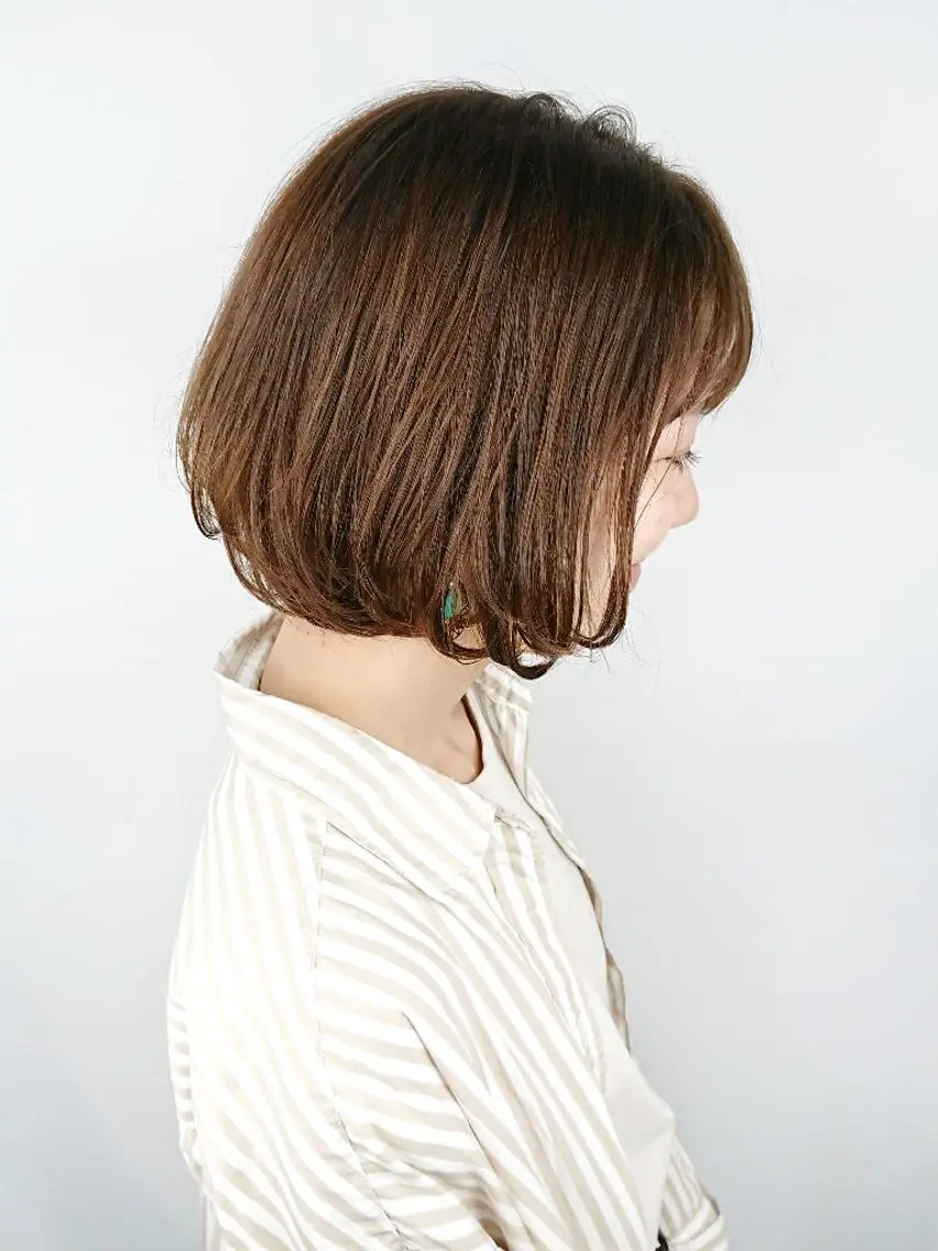 ショート カラー ボブ カット ヘアカラー ✨ブリーチなし透明感 カラー✨ゆりかのヘアスタイル