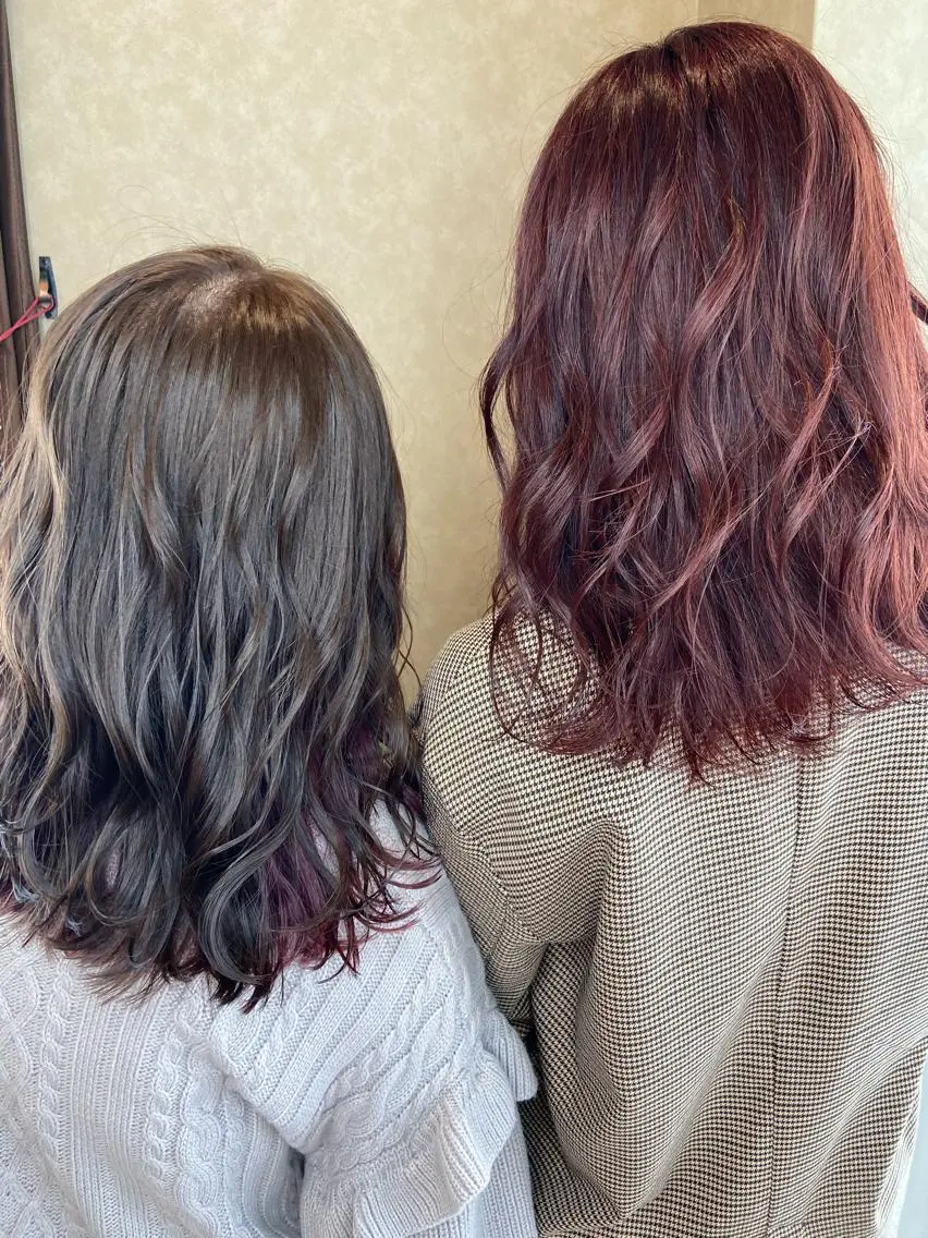 ミディアム カラー ヘアアレンジ ヘアカラー カワサキ ヒナコのヘアスタイル