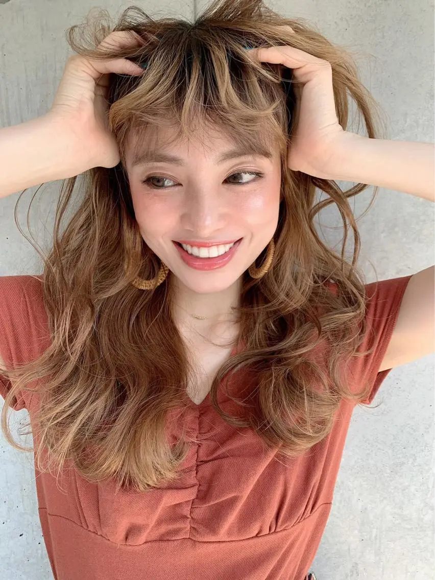 ロング カラー 大人っぽ♡上品な暖色 ♡ブリーチなし♡のヘアスタイル