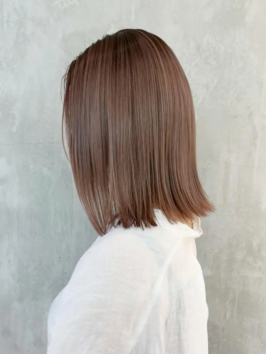 ミディアム カラー パーマ ヘアアレンジ ピンクカラー ITbyALBUM 中野店のヘアスタイル