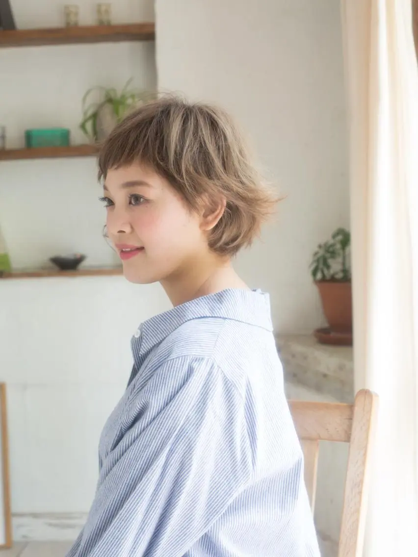 ショート カラー 透明感カラー 池袋センターパート No.1 裕大のヘアスタイル