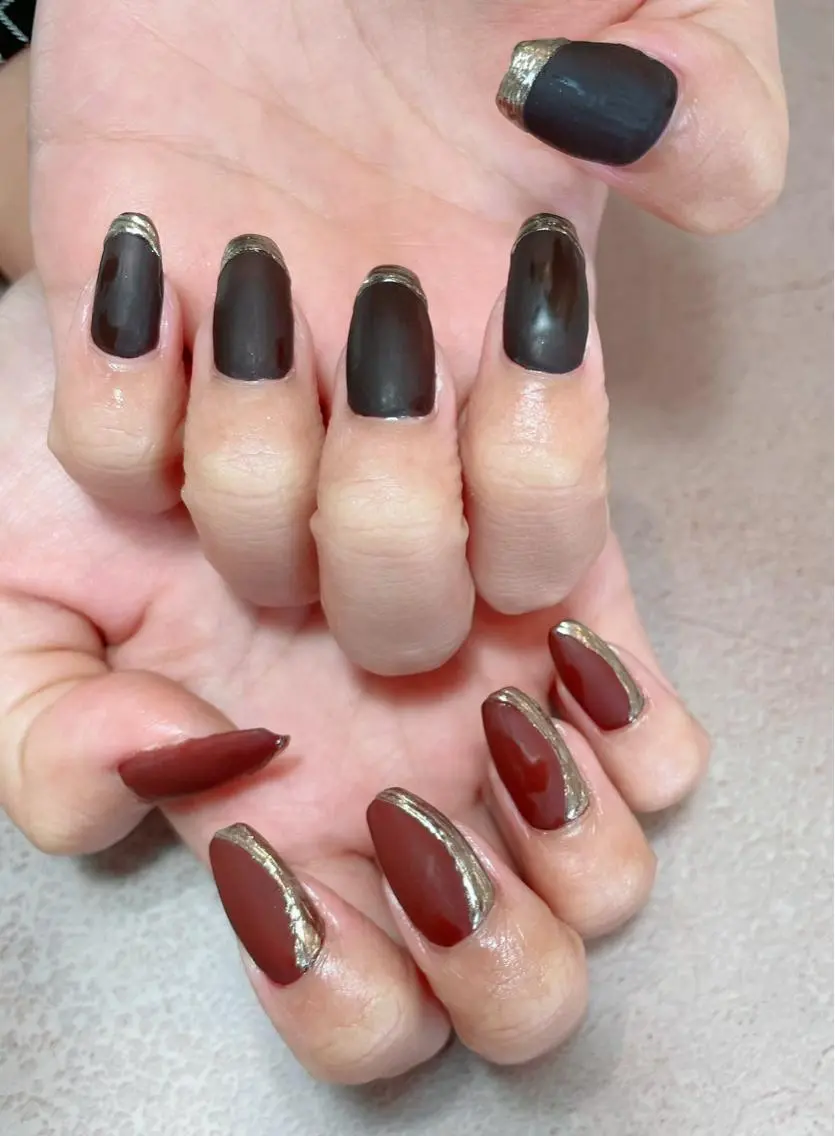 ネイル ボルドー ブラウン nailsalon SIMB.のネイルデザイン