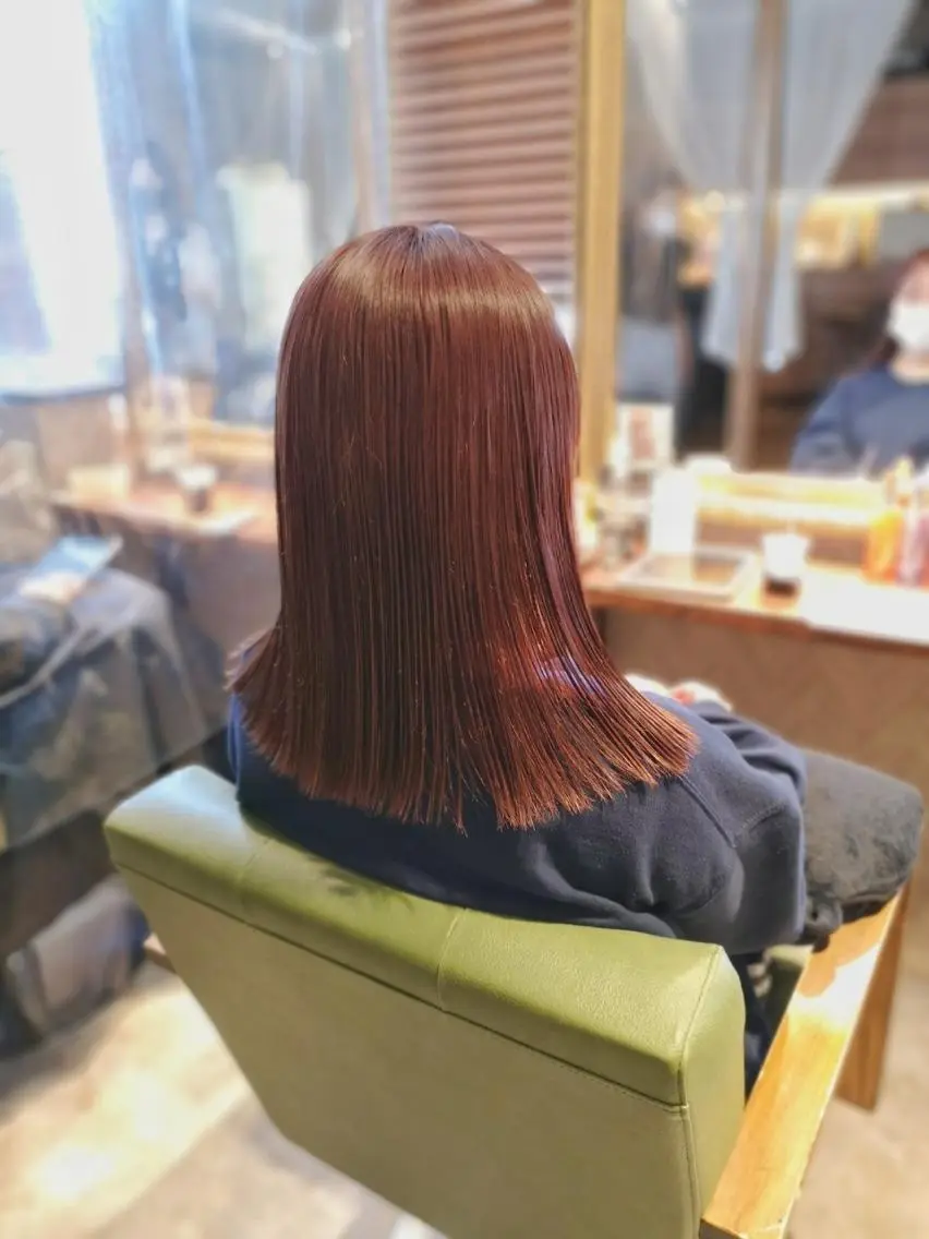 ミディアム パーマ カラー ミディアムパーマ アディクシーカラー アッシュ バレイヤージュ ミストバング カット ヘアカラー 縮毛矯正 【N°deseo】 吉祥寺のヘアスタイル