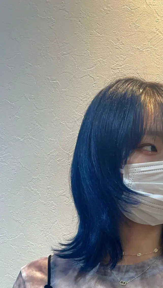 ミディアム ブリーチ🌟レイヤー 縮毛矯正/青木華音のヘアスタイル