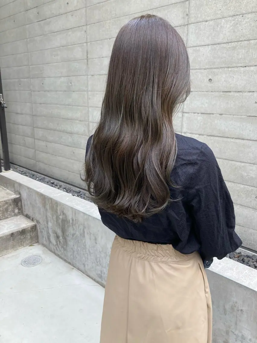 ロング ヘアカラー トリートメント ✨色持ちの良い艶 カラー✨蟹江真世のヘアスタイル