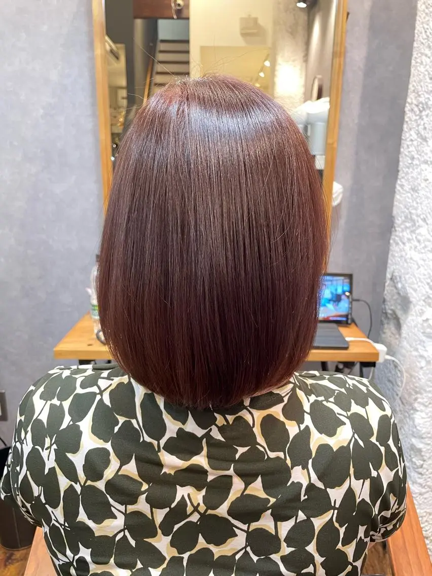 ミディアム カラー ヘアカラー トリートメント ツヤ美髪💐 髪質改善/高山愛来のヘアスタイル