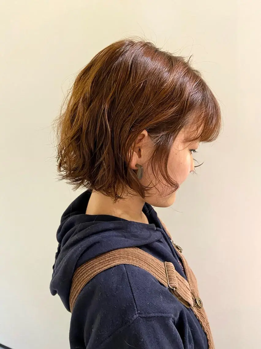 ショート パーマ ヘアアレンジ ボブ カット パーマ トリートメント 田中 あやなのヘアスタイル