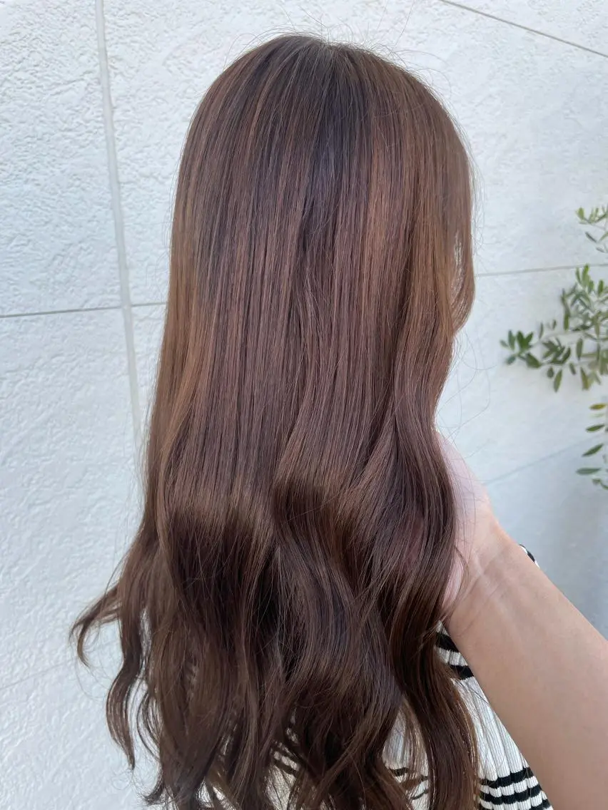 ロング カラー ベージュカラー ブラウンカラー モカベージュ カット ヘアカラー 鵜飼 真伍のヘアスタイル